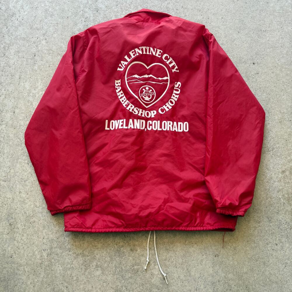 Vintage 80's Loveland Colorado Valentine City Barbershop Chorus Snap Jacket Sz M